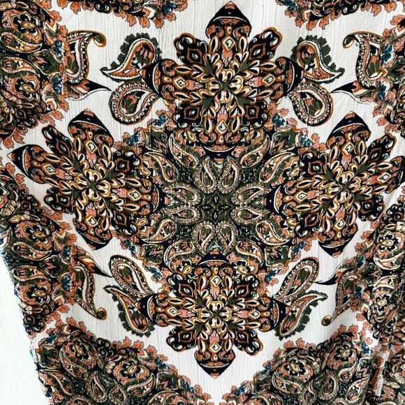 Angie Bohemian Open Front Wrap Floral Paisley Beach Drape Arm Holes Sz S #2410 - Picture 6 of 11